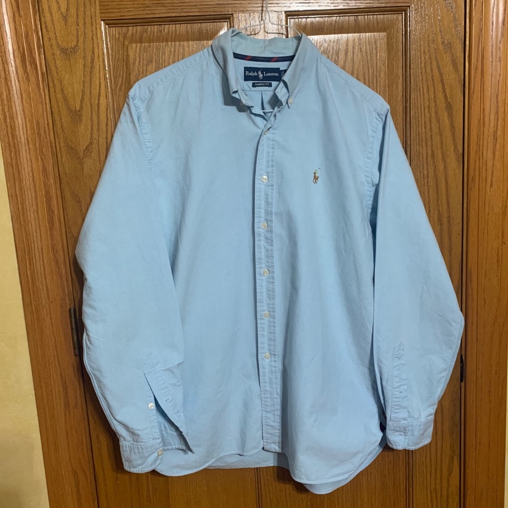 Ralph Lauren Men’s L Buttonup Oxford Shirt Lt Blue